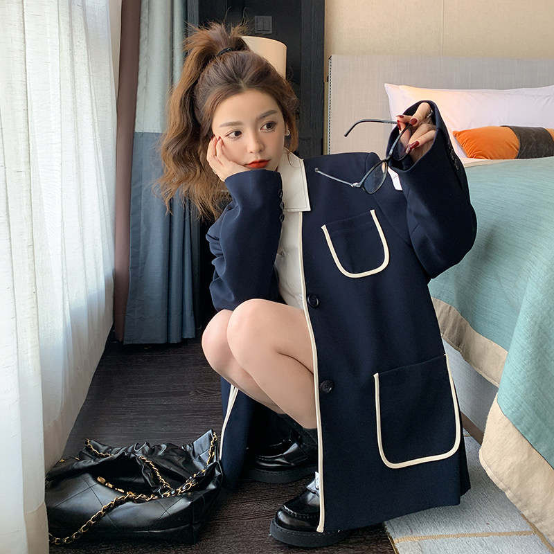 大货已出2023新款撞色包边学院风西装266-2316-P115K168,女装西装,浙宝266