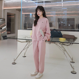 档口现货克莱因蓝两色笑脸刺绣卫衣套装266-2215，女装运动套装，浙宝266