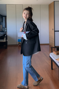 大货已出 新款 后背开叉假两件条纹拼接西装266-2277图片