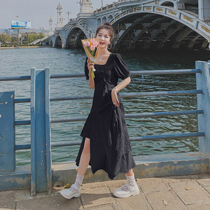档口现货 网红 两色蕾丝拼接泡泡袖连衣裙266-6633-P105K158图片