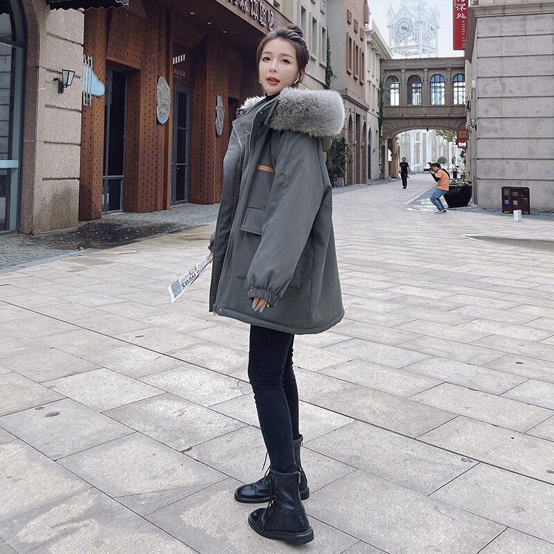 档口现货超高性价比贴标派克服仿兔毛内里266-6817,女装派克服,浙宝266