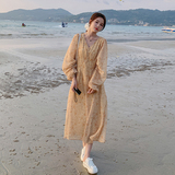 档口现货刘亦菲同款黄色碎花雪纺连衣裙266-2322-P115K168，女装连衣裙，浙宝266