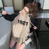 档口现货2023新款撞色拼接印花连帽卫衣266-2318-P95K148，女装卫衣/绒衫，浙宝266