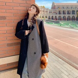 现货新款灯芯绒拼接条纹毛呢外套加厚夹棉266-2283，女装毛呢外套，浙宝266