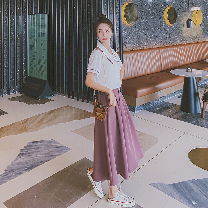 档口现货2021新款两色撞色双领两件套装266-6651-P100K158,女装套装/套裙,浙宝266