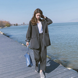 档口现货2021新款两色镶边西装套装266-6603-P155K218，女装套装/套裙，浙宝266