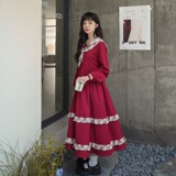 大货已出2022两色格子撞色拼接海军领连衣裙266-2263，女装连衣裙，浙宝266