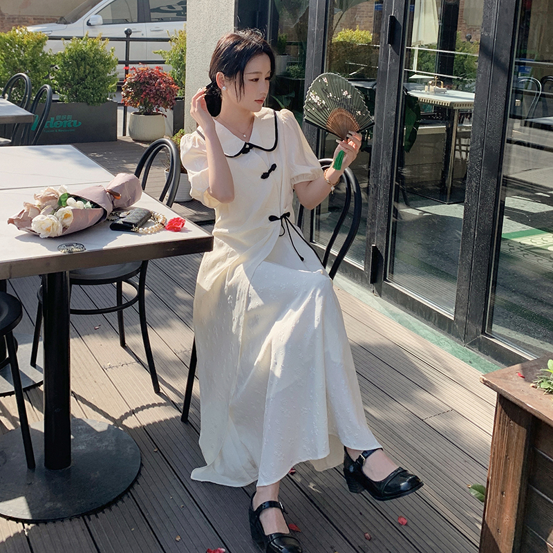 大货新款提花面料新中式盘扣连衣裙266-2416-P115K168，女装连衣裙，浙宝266
