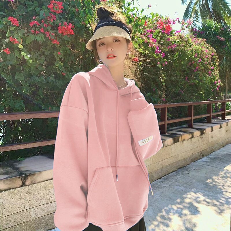 大货已出2023新款两色连帽套头贴标卫衣266-2267，女装卫衣/绒衫，浙宝266