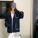 档口现货2023新款撞色包边学院风西装266-2316-P115K168，女装西装，浙宝266