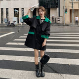 大货已出2024新款原创黑绿撞色拼接风衣266-2402-P135K188，女装风衣，浙宝266