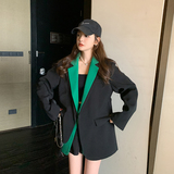 大货已出2023新款撞色拼接假两件西装266-2315-P125K178，女装西装，浙宝266