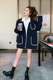 大货已出2023新款撞色包边学院风西装266-2316-P115K168，女装西装，浙宝266