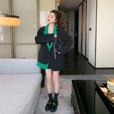 大货已出2023新款撞色拼接假两件西装266-2315-P125K178，女装西装，浙宝266