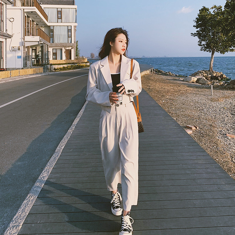 档口现货主推两色不规则下摆西装套装266-6602-P135K198，女装套装/套裙，浙宝266