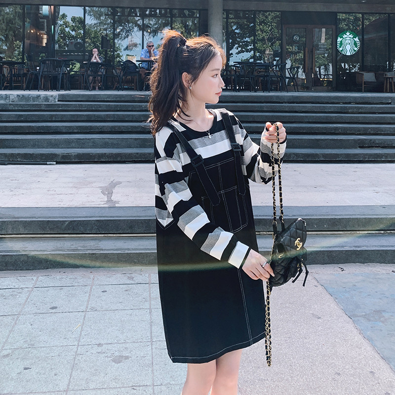 大货已出新款条纹撞色假两件连衣裙266-2319-P115K168,女装连衣裙,浙宝266