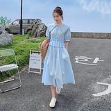 15号出货双层娃娃领收腰压皱两色泡泡袖连衣裙266-6673-P105K158，女装连衣裙，浙宝266