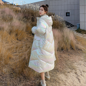 档口现货 主推免洗炫彩亮面连帽羽绒服标90绒266-7719图片