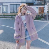 2021新款三色撞色三条杠织带连帽卫衣开衫266-P95K148，女装卫衣/绒衫，浙宝266