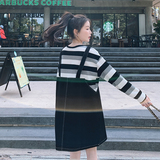 档口现货新款条纹撞色假两件连衣裙266-2319-P115K168，女装连衣裙，浙宝266