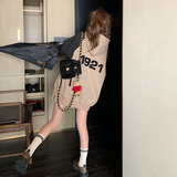 大货已出2023新款撞色拼接印花连帽卫衣266-2318-P95K148，女装卫衣/绒衫，浙宝266