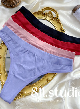 12月tback欧美T裤锦纶性感无痕健身瑜伽日常中腰纯棉档丁字内裤女