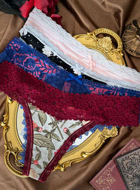 11月更tback欧美T裤纯欲性感网纱无痕蕾丝透明日常中腰丁字内裤女