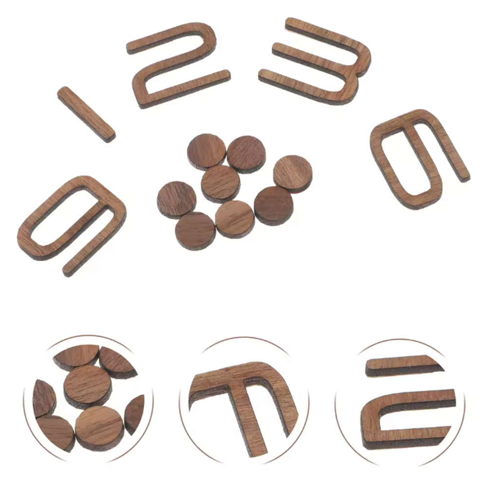 挂钟实木数字配件胡桃木榉木可选