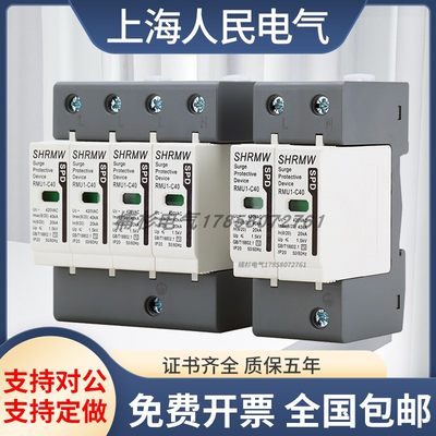 上海人民浪涌保护器T2级电源避雷器光伏配电家用220V防电涌模块2P