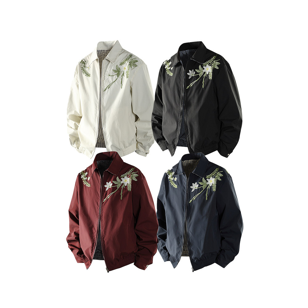 A440-JK3838-P68重工大花卉刺绣两面穿夹克外套，男装夹克，电商A440