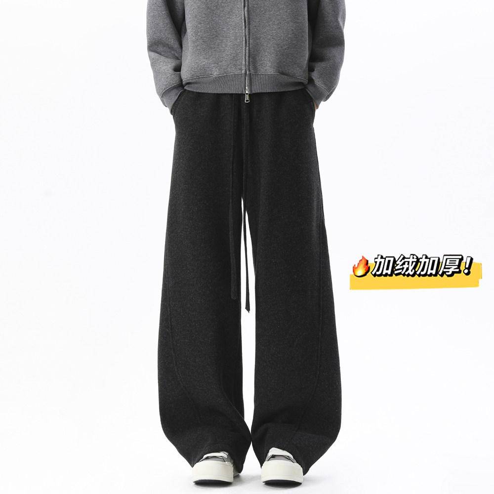 A440-JR305-特P45松弛感加绒弯刀休闲裤，男装卫衣，电商A440