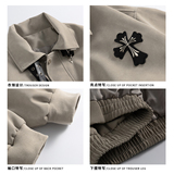 A440-JK1606-特P78贴皮十字架翻领短款夹克，男装夹克，电商A440