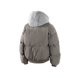 A440-MY2549-特P95假两件连帽拼接PU皮棉衣，男装棉衣，电商A440