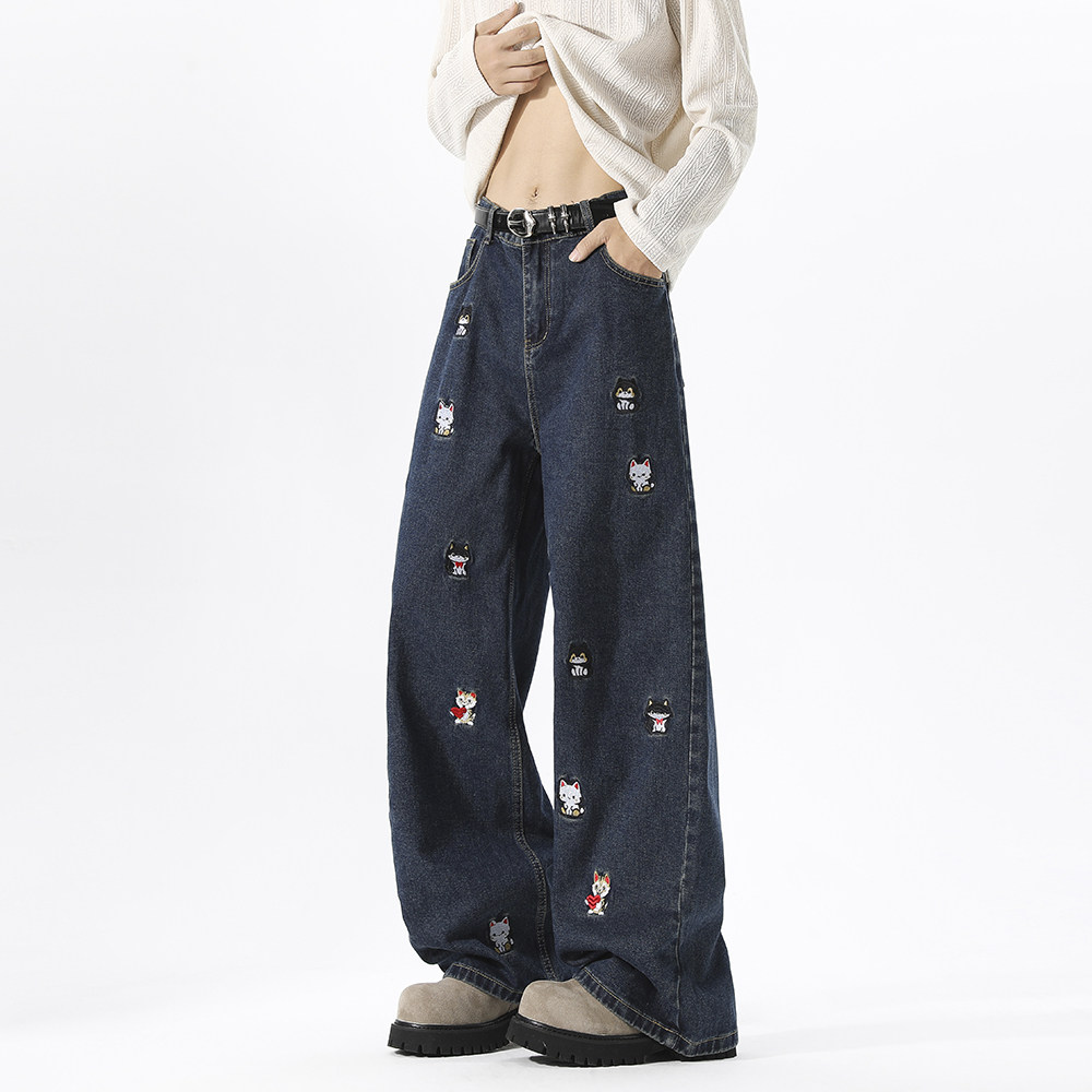 A440-WH25090-P552026年春季小狗刺绣牛仔裤，男装牛仔裤，电商A440
