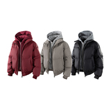 A440-MY2549-特P95假两件连帽拼接PU皮棉衣，男装棉衣，电商A440