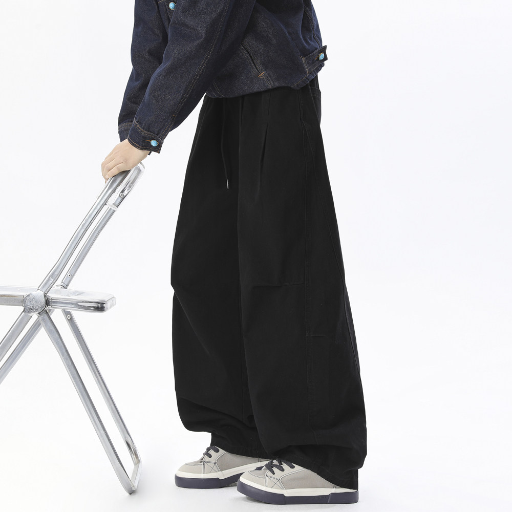 A440-K262-P49纯棉水洗复古褶皱阔腿牛仔裤，男装牛仔裤，电商A440