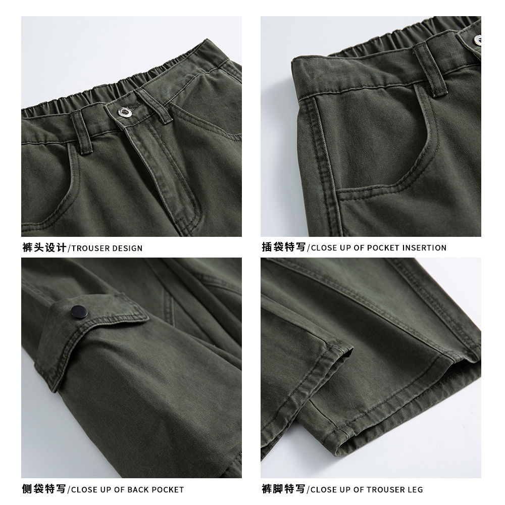 A440-K350-特P58重磅工装休闲裤水洗棉布抖音，男装工装外套，电商A440