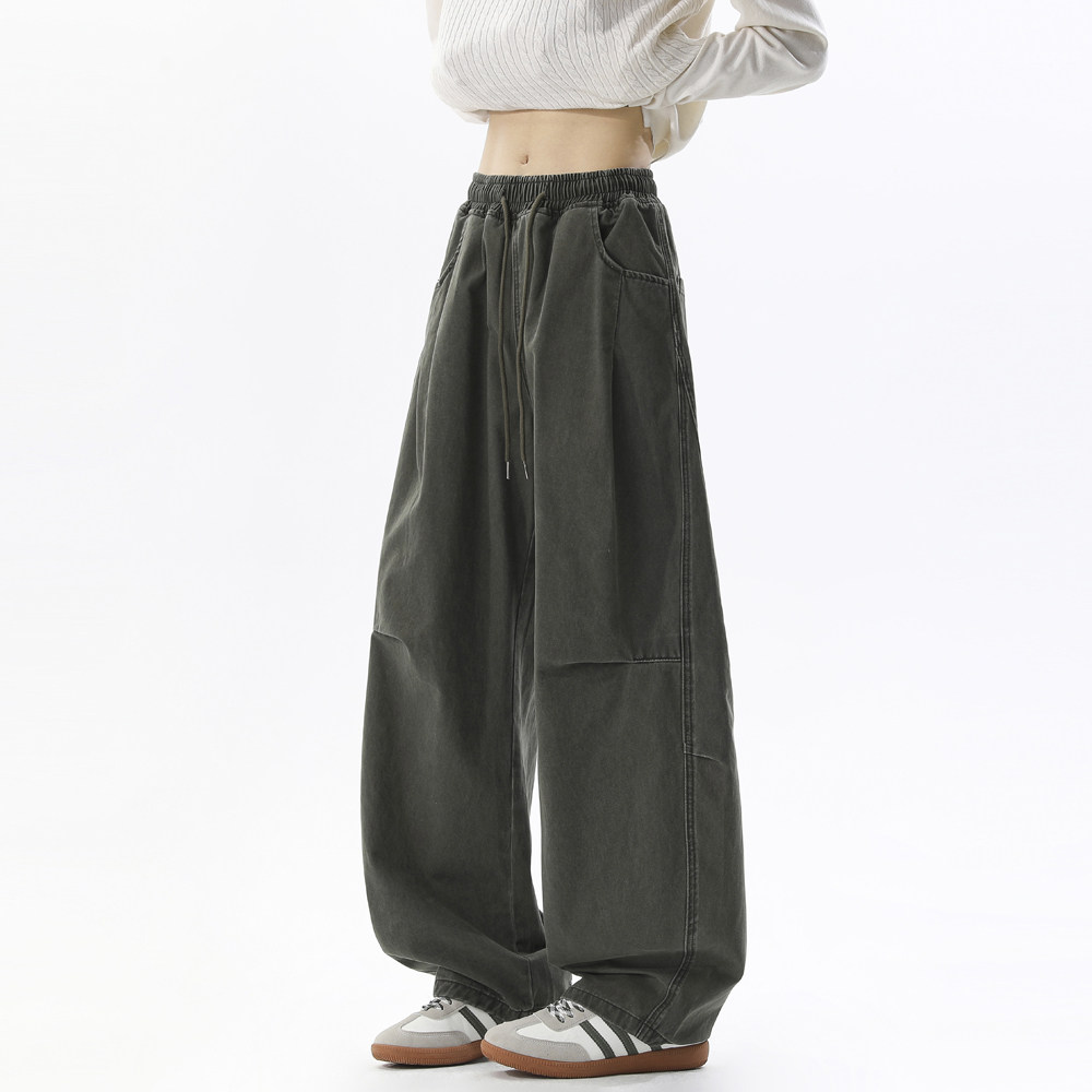 A440-K262-P49纯棉水洗复古褶皱阔腿牛仔裤，男装牛仔裤，电商A440