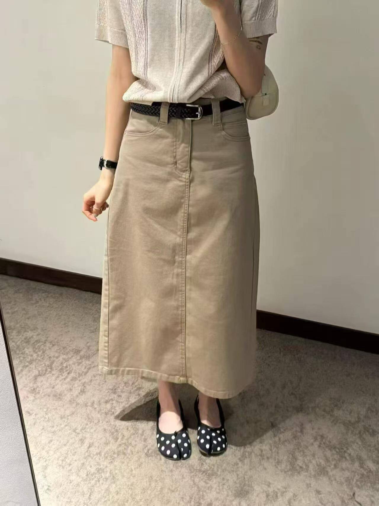 欧洲站夏高腰显瘦牛仔半身裙