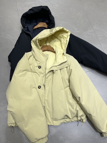 两面穿派克鹅绒羽绒服短款小个子