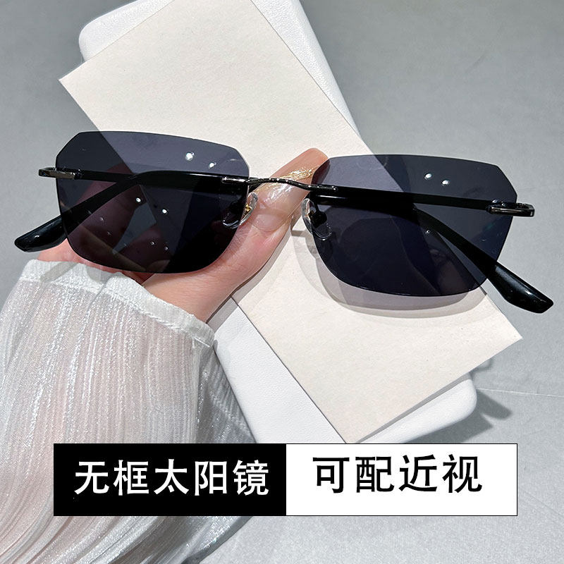 无框太阳镜可配近视遮阳
