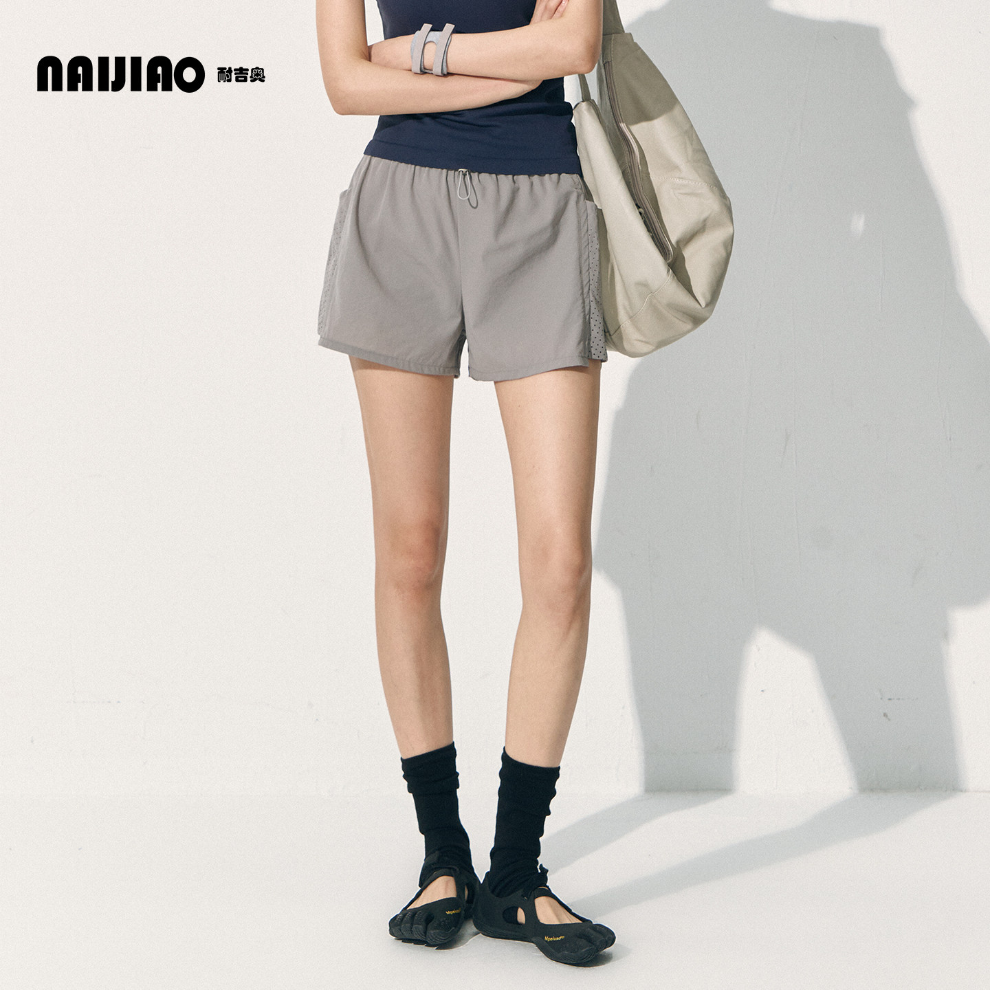 耐吉奥夏季新款防走光热裤假两件运动短裤透气跑步短裤瑜伽健身裤