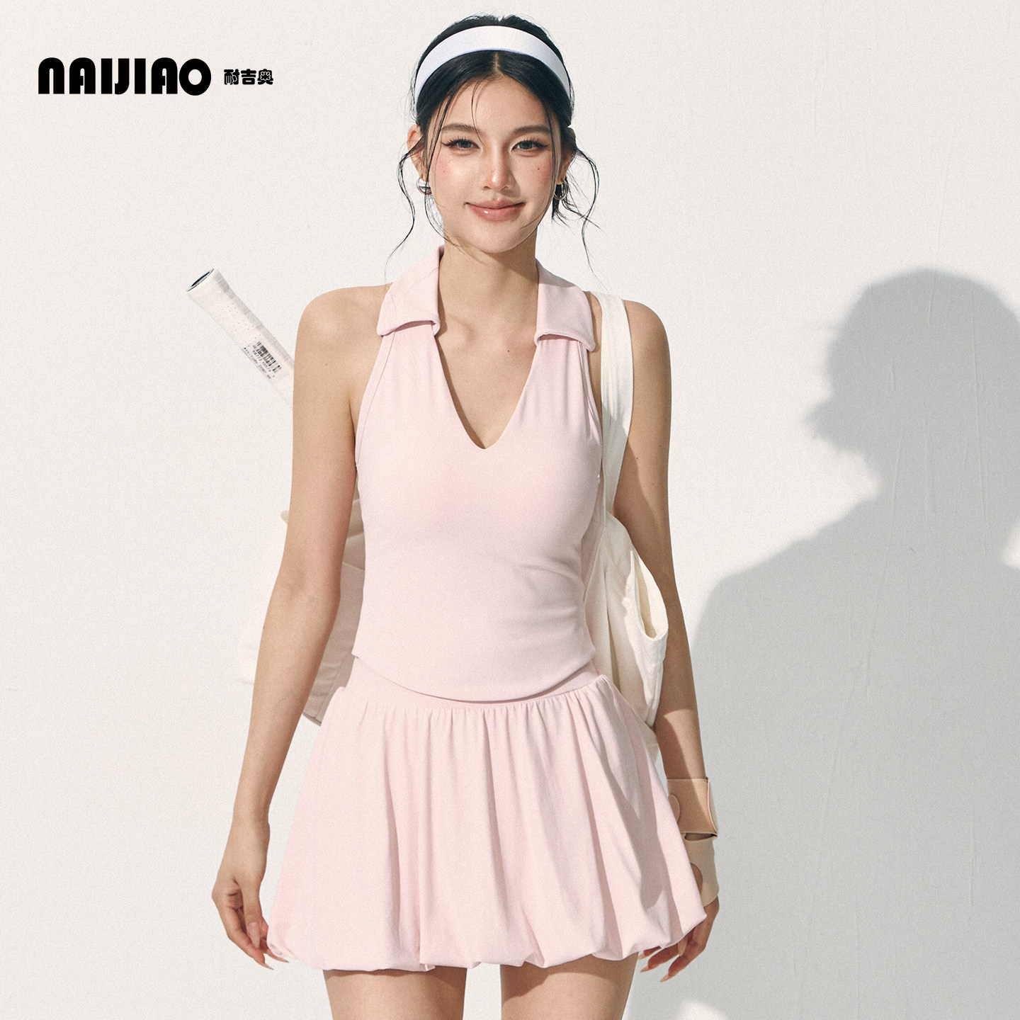 耐吉奥甜美裸感透气翻领美背瑜伽背心健身文胸户外运动跑步健身服