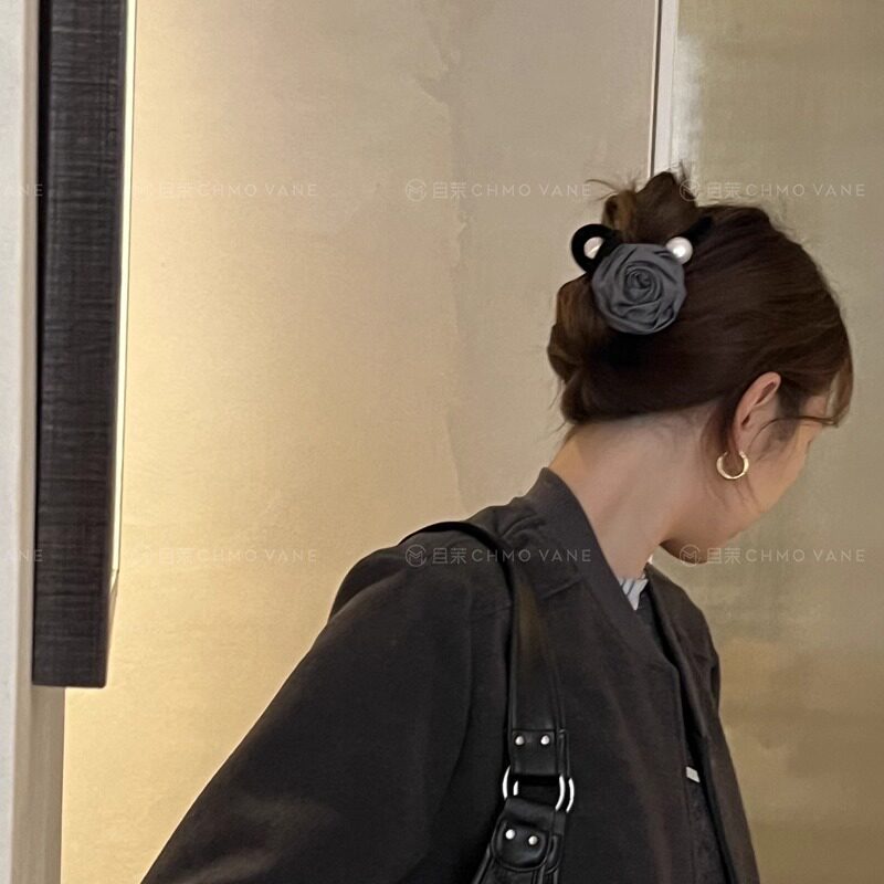 秋冬的花花植绒发抓后脑勺鲨鱼夹
