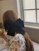 且茉 发饰黑色发卡顶夹新款 板正不塌 大号蝴蝶结发夹头饰发饰新款