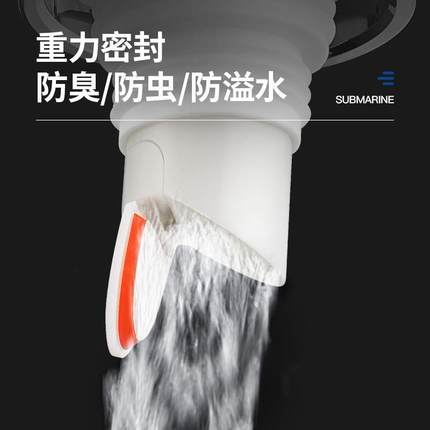 潜水艇洗衣机下水管地漏接头排水管专用防臭防溢两用化妆室三通盖