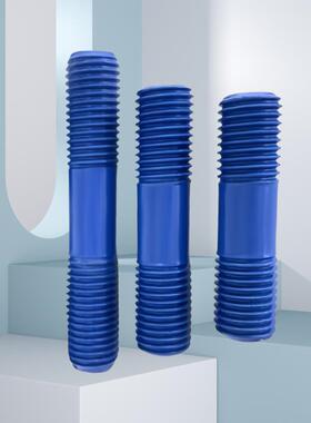 特氟龙PTFE螺栓双头全牙螺柱外六角螺丝涂氟喷涂四氟35crmo碳钢B7