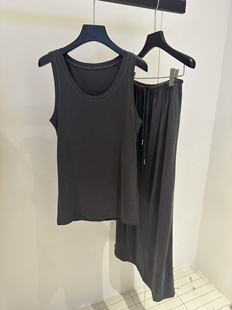 Kp设计师品牌夏季新款女时尚设计感圆领无袖背心半裙女简约套装