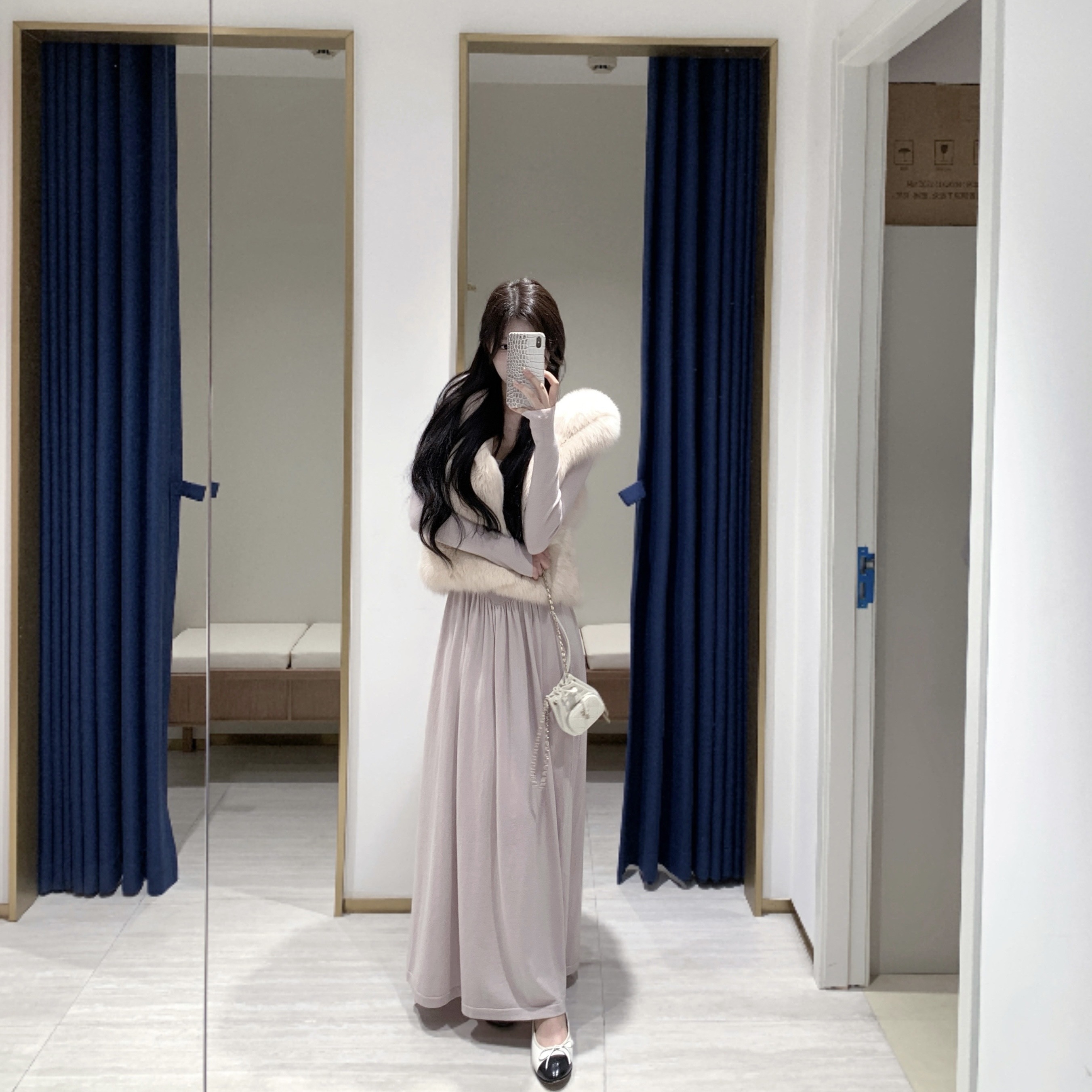 【娇美姐姐】垂又暖!含羊毛大圆领收腰连衣裙秋冬内搭伴侣