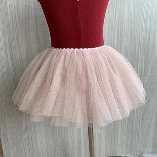 女童跳舞四层网纱蓬蓬裙儿童舞蹈芭蕾舞纱裙软纱隐形腰套装练功裙